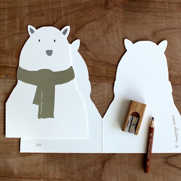 디비디 크리스마스 카드 - bear & snowman