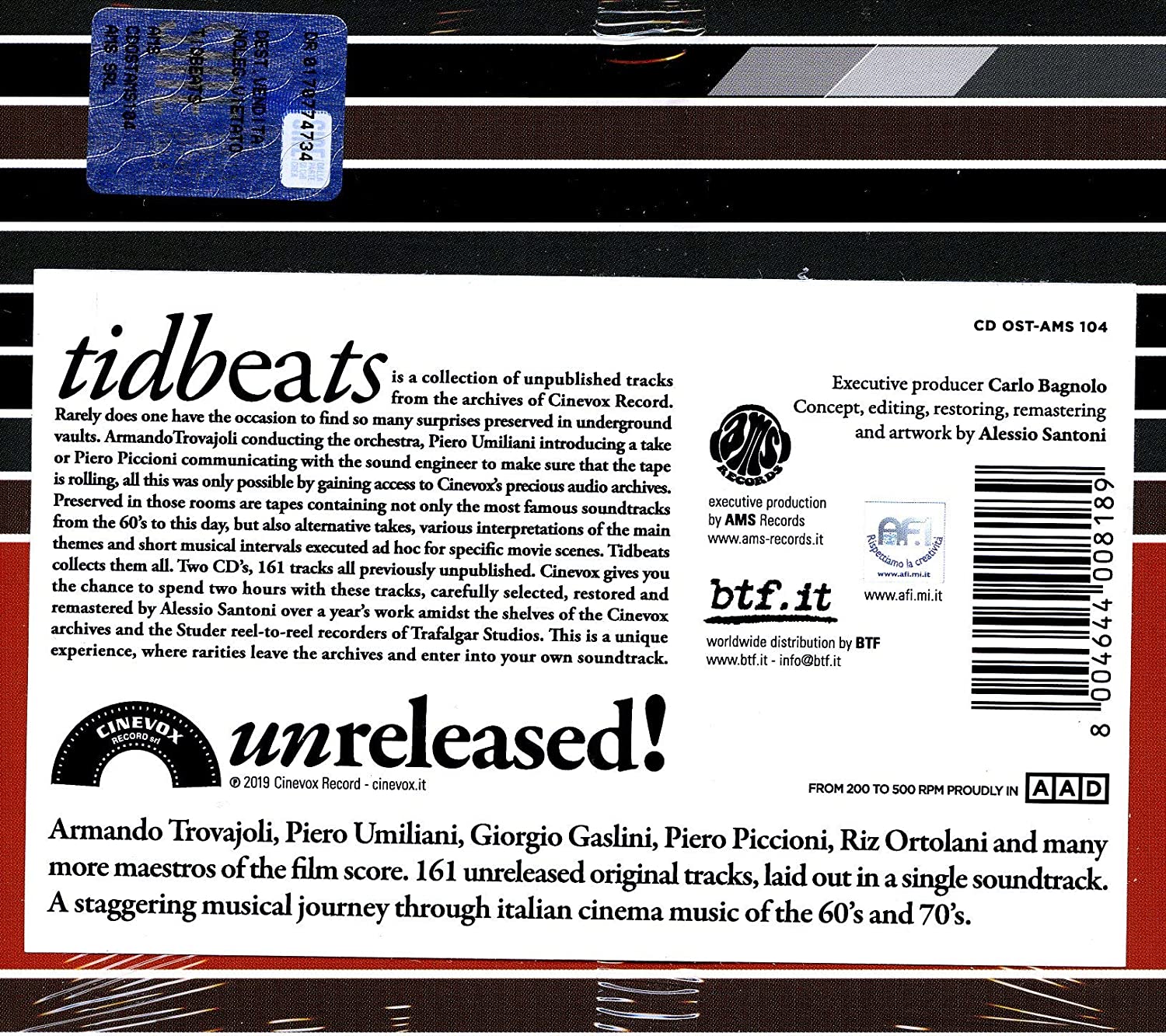 Tidbeats - Lots Of Forgotten Surplus Audio Tracks From The Vaults Of Cinevox Studios 