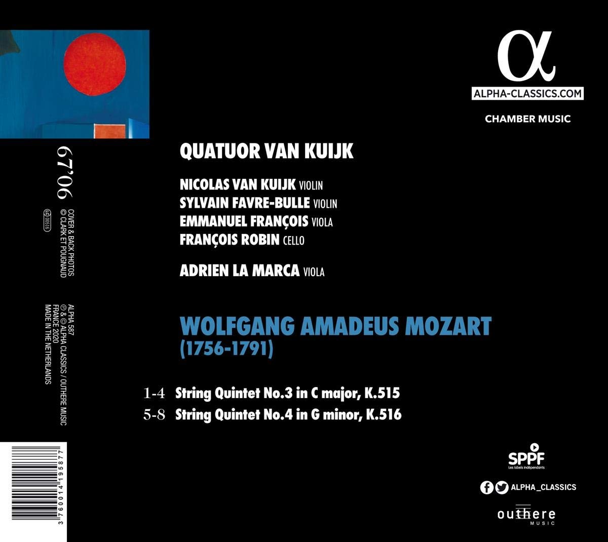 Quatuor Van Kuijk / Adrien La Marca 모차르트: 현악 5중주 (Mozart: String Quintets K. 515, 516) 