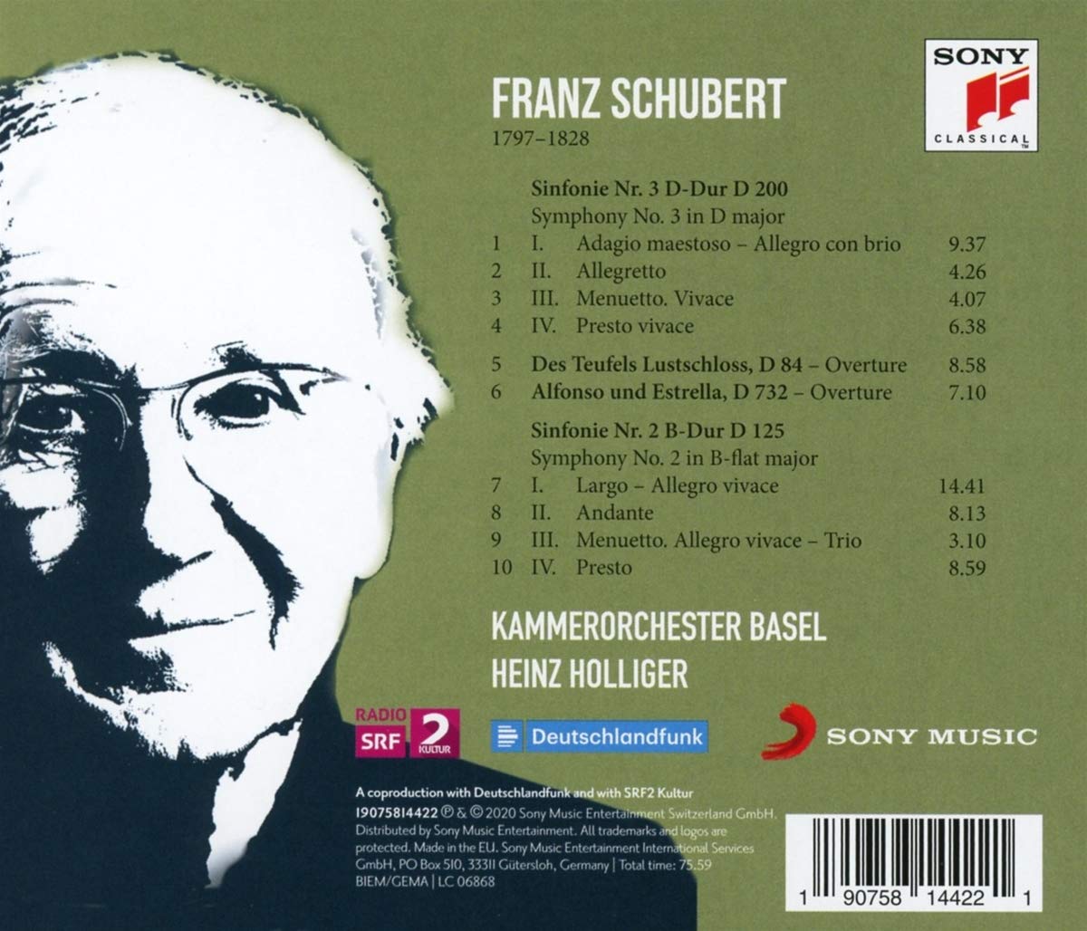 Heinz Holliger 슈베르트: 교향곡 2, 3번 (Schubert: Symphony D.200 , D.125) 