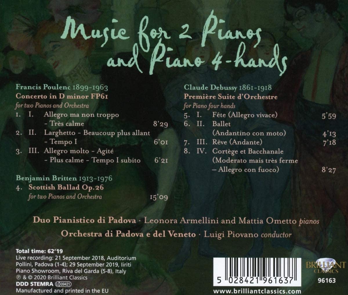 Luigi Piovano 2대의 피아노와 관현악을 위한 협주곡 - 풀랑크 / 브리튼 / 드뷔시 (Poulenc / Britten / Debussy: Concerto for 2 Pianos)