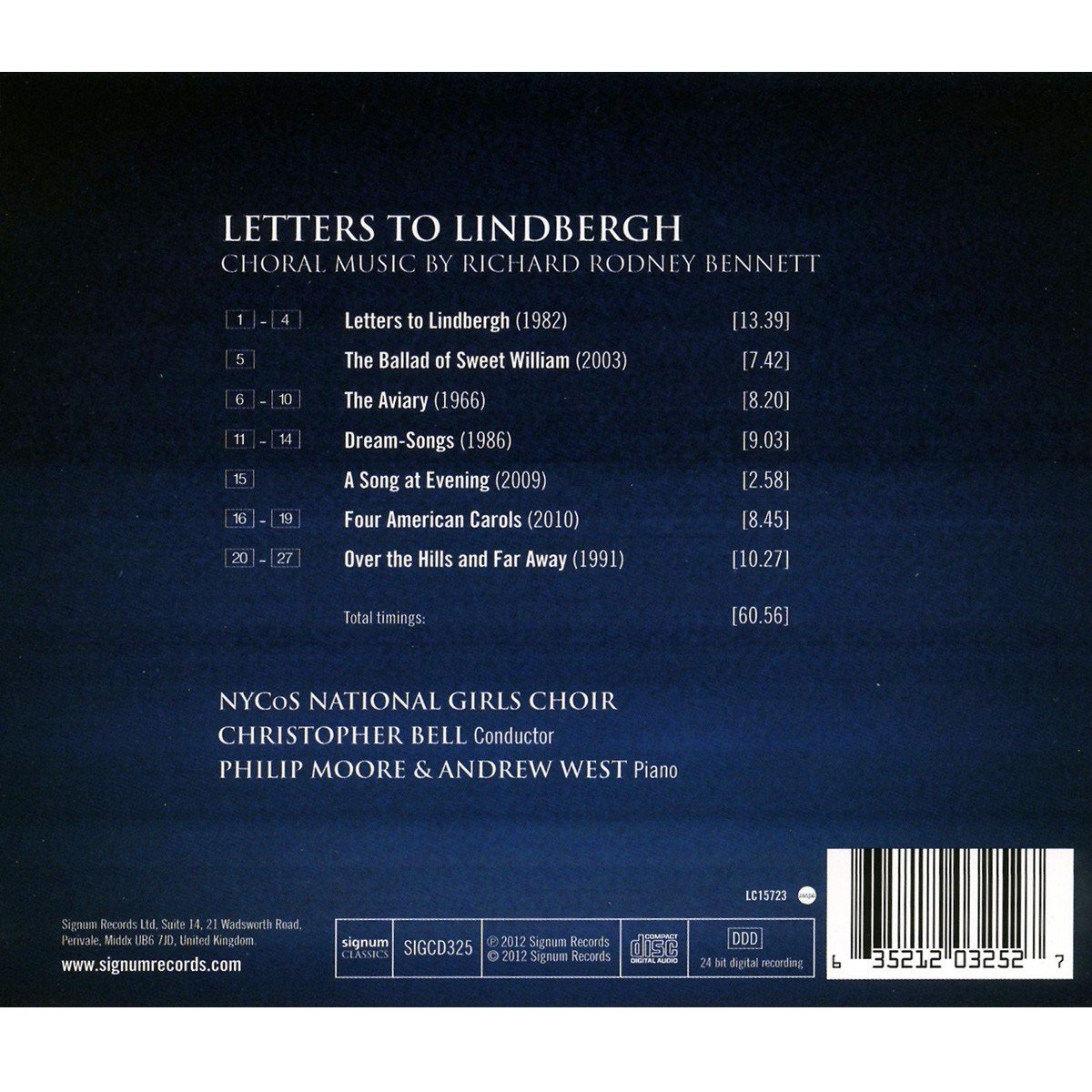 NYCoS National Girls Choir 린드버그에게 보내는 편지 (Richard Rodney Bennett: Letters to Lindbergh)