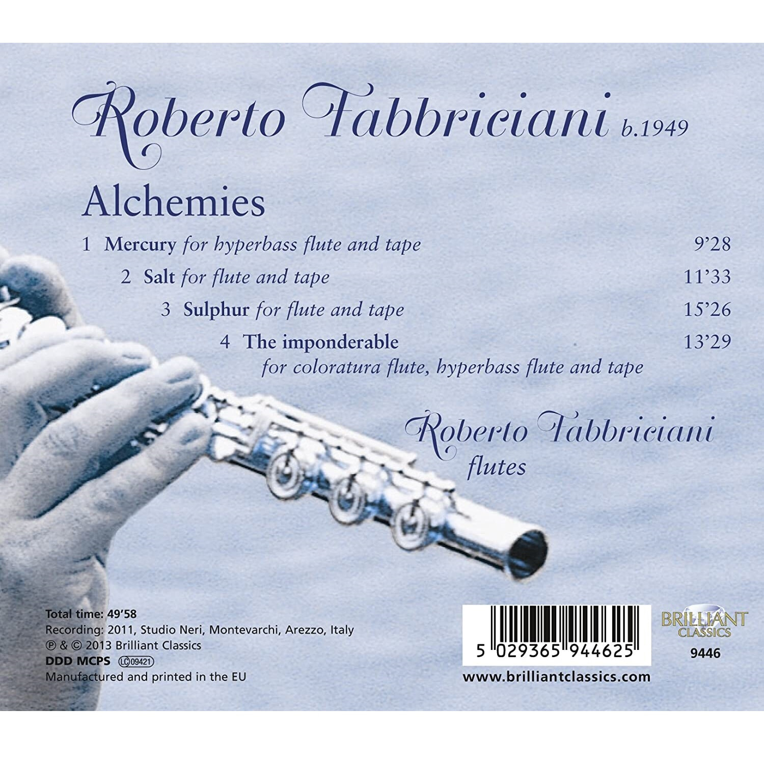 Roberto Fabbriciani 파브리치아니 플루트 연주집 - 연금술사 (Alchemies) 