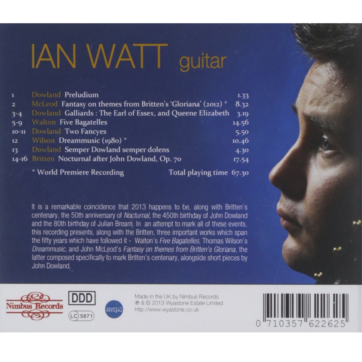 Ian Watt 매클리어드 / 브리튼 / 윌슨 / 월튼 / 다울랜드: 기타 연주 모음곡 (McLeod / Britten / Wilson / Walton / Dowland: Guitar) 