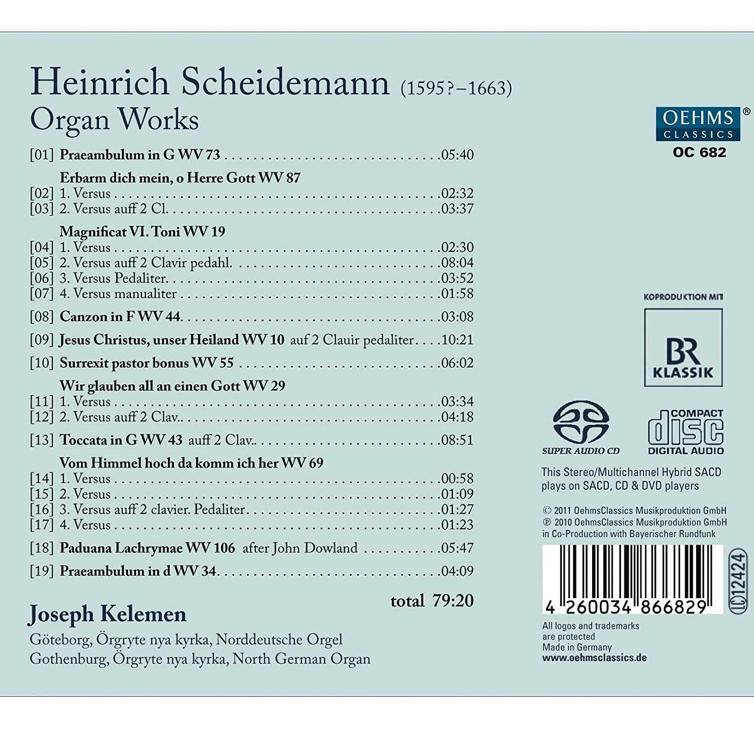 Joseph Kelemen 하인리히 샤이데만: 남부 독일 오르간 명곡집 4집 (Heinrich Scheidemann: North German Organ Masters Vol. 4 - Organ Works) 