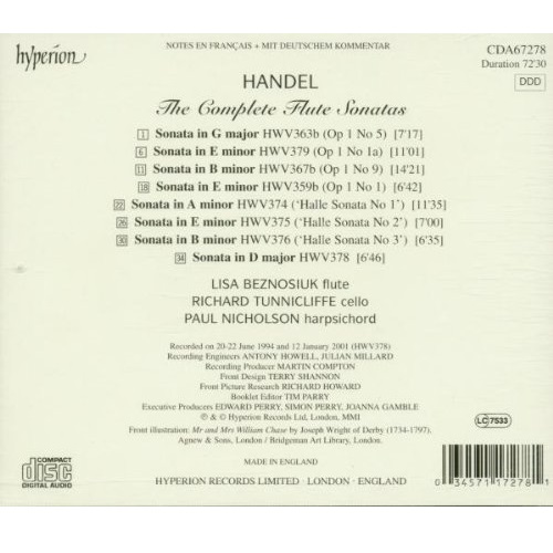 Richard Tunnicliffe 헨델: 플루트 소나타 전곡집 (Handel: Complete Flute Sonatas)