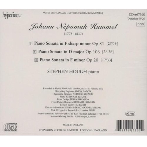 Stephen Hough 훔멜: 피아노 소나타 (Hummel : Piano Sonata Op.20, 81, 106) 
