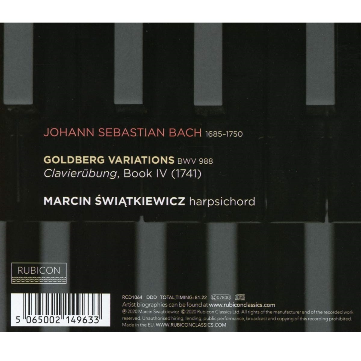 Marcin Swiatkiewicz 바흐: 골드베르크 변주곡 (J.S.Bach: Goldberg Variations BWV988) 