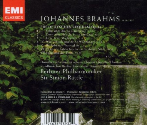 Simon Ratle 브람스: 독일 레퀴엠 (Brahms : Ein Deutsches Requiem Op.45) 