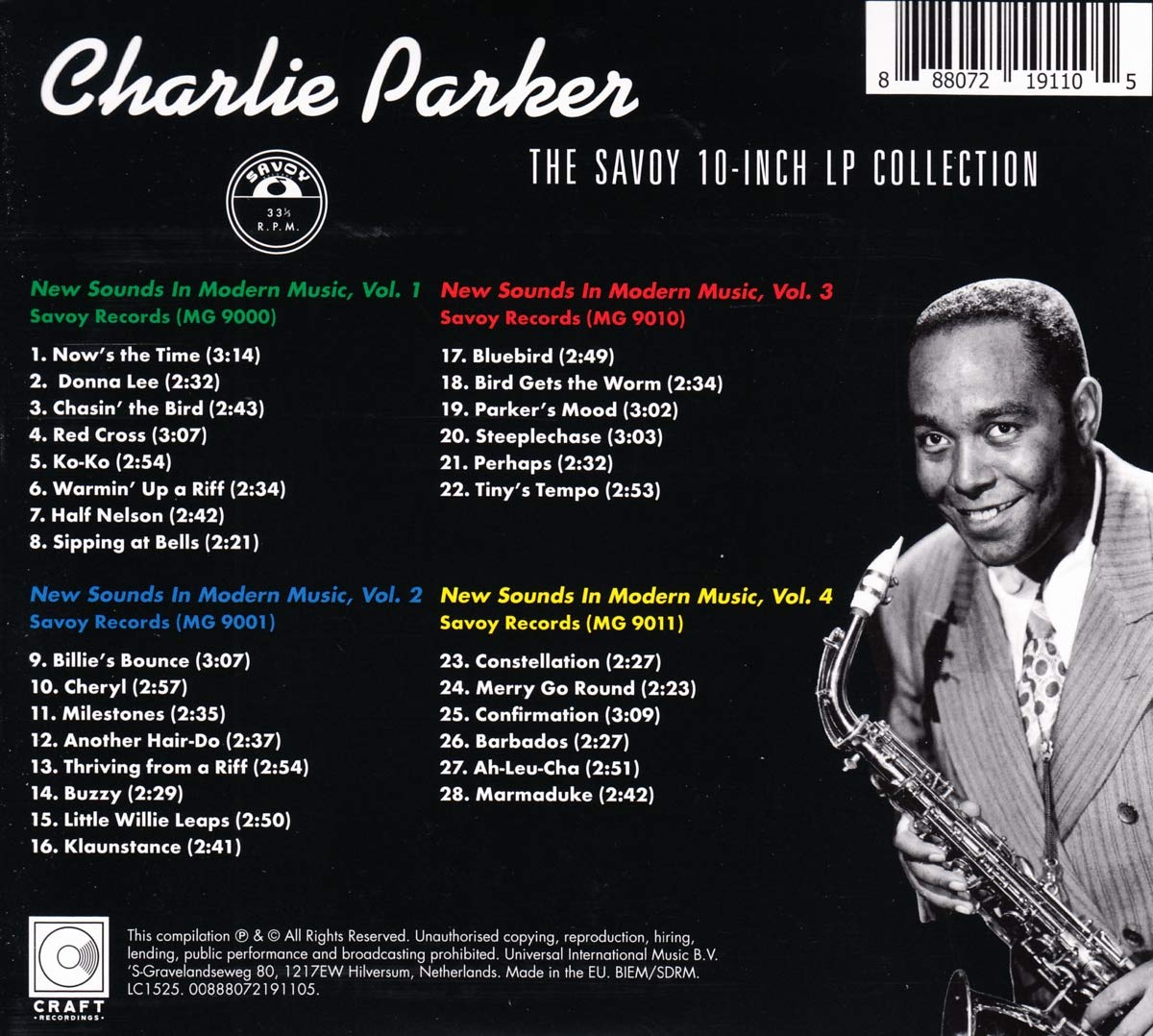 Charlie Parker (찰리 파커) - The Savoy 10-inch LP Collection 