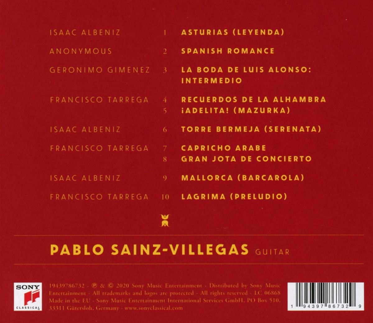 Pablo Sainz-Villegas 파블로 빌레가스가 연주하는 스페인 기타 작품집 (Soul of Spanish Guitar)