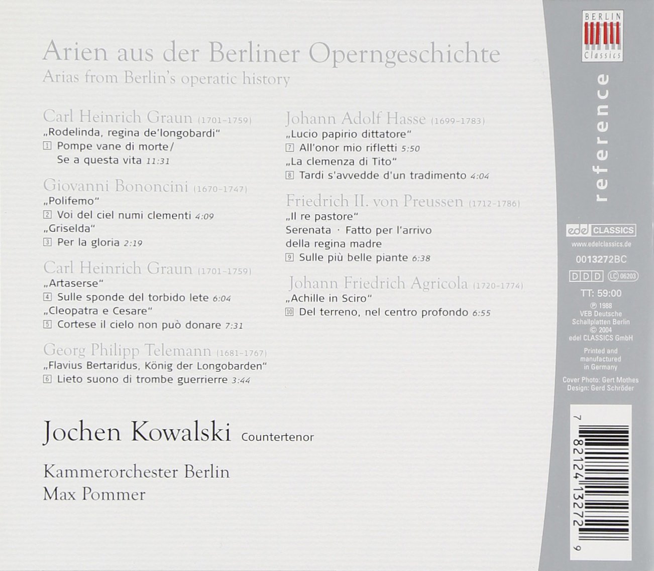 Jochen Kowalski 베를린의 역사적 오페라 아리아 모음집 (Arias From Berlin`s Operatic History)