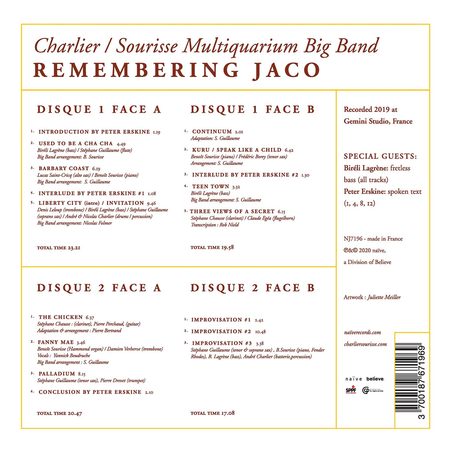 Multiquarium Big Band (멀티쿠아리움 빅밴드) - Remembering Jaco [2LP] 