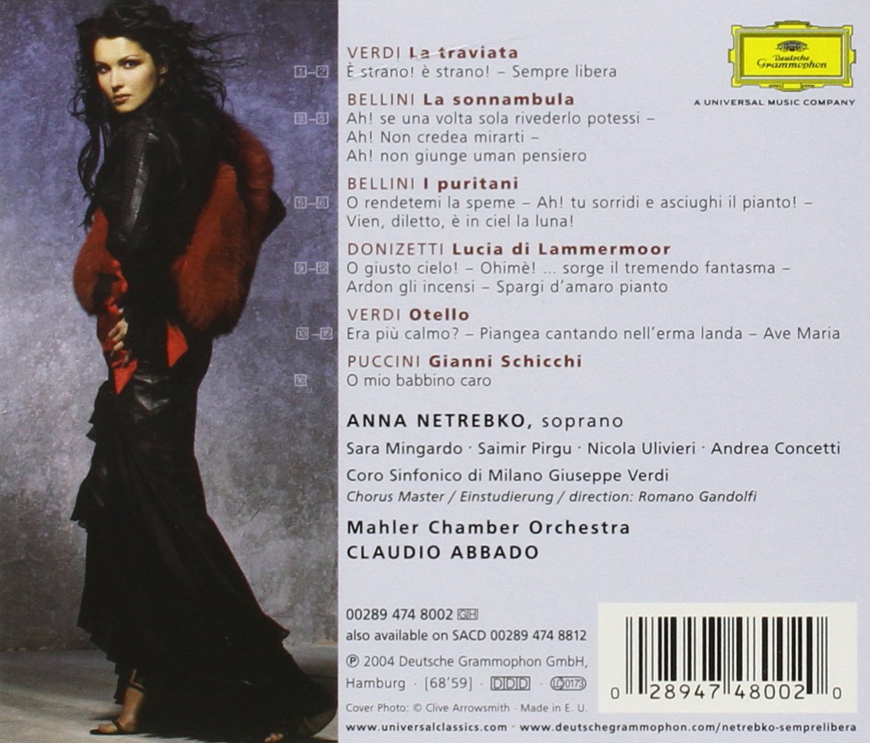 Anna Netrebko 이탈리아 오페라 아리아집 (Sempre Libera)