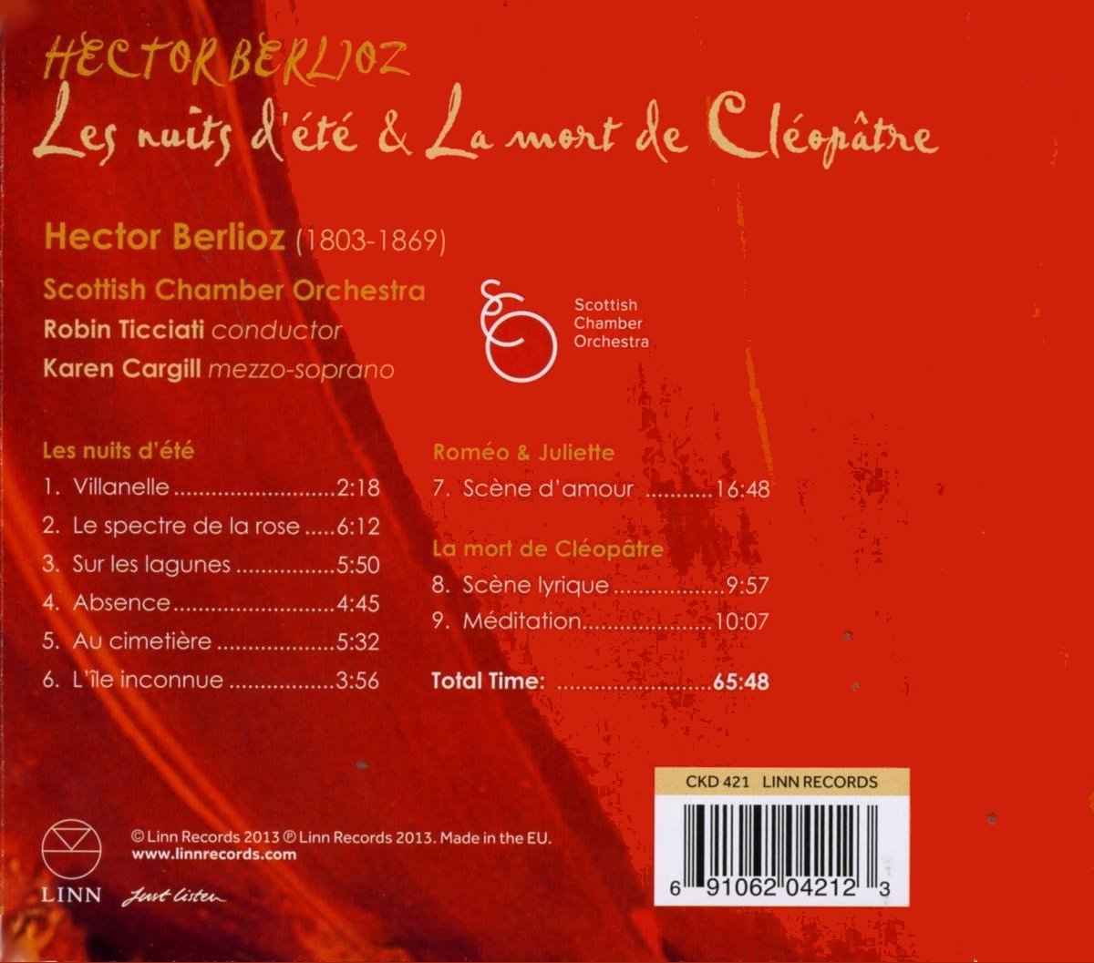 Robin Ticciati 베를리오즈: 여름 밤, 로미오와 줄리엣, 클레오파트라의 죽음 (Berlioz : Les Nuits d'ete & La Mort de Cleopatre) 