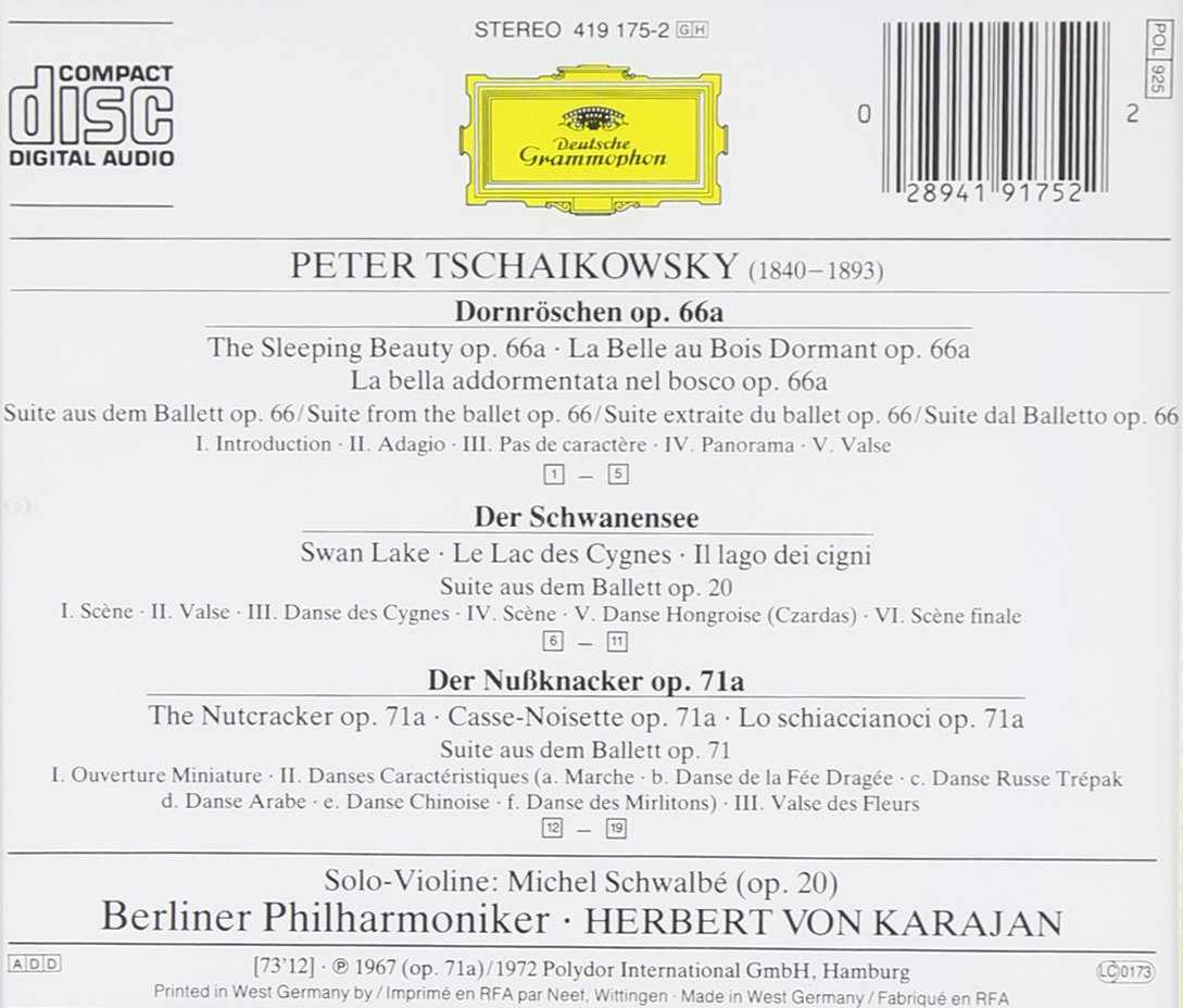 Herbert von Karajan 차이코프스키: 3대 발레 모음곡 (Tchaikovsky : Ballet Suites) 