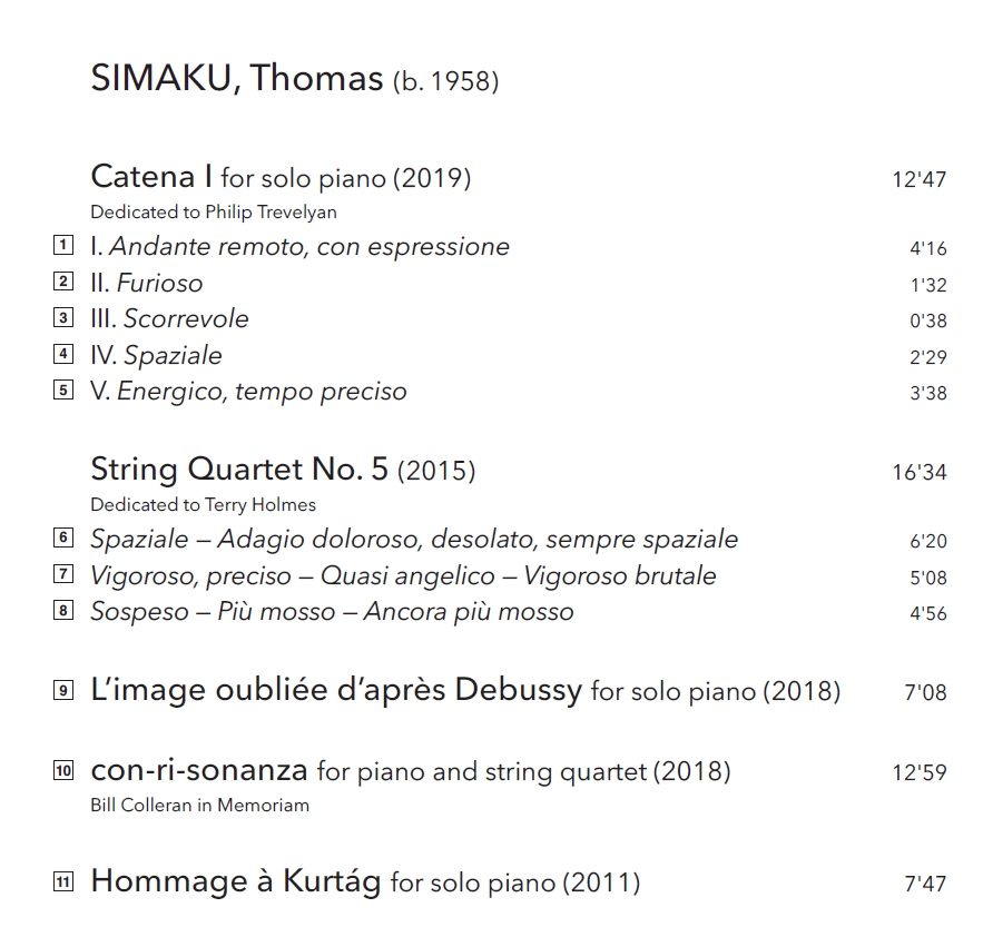 Joseph Houston 토마스 시마쿠: 실내악 작품집 (Thomas Simaku: Chamber Works) 