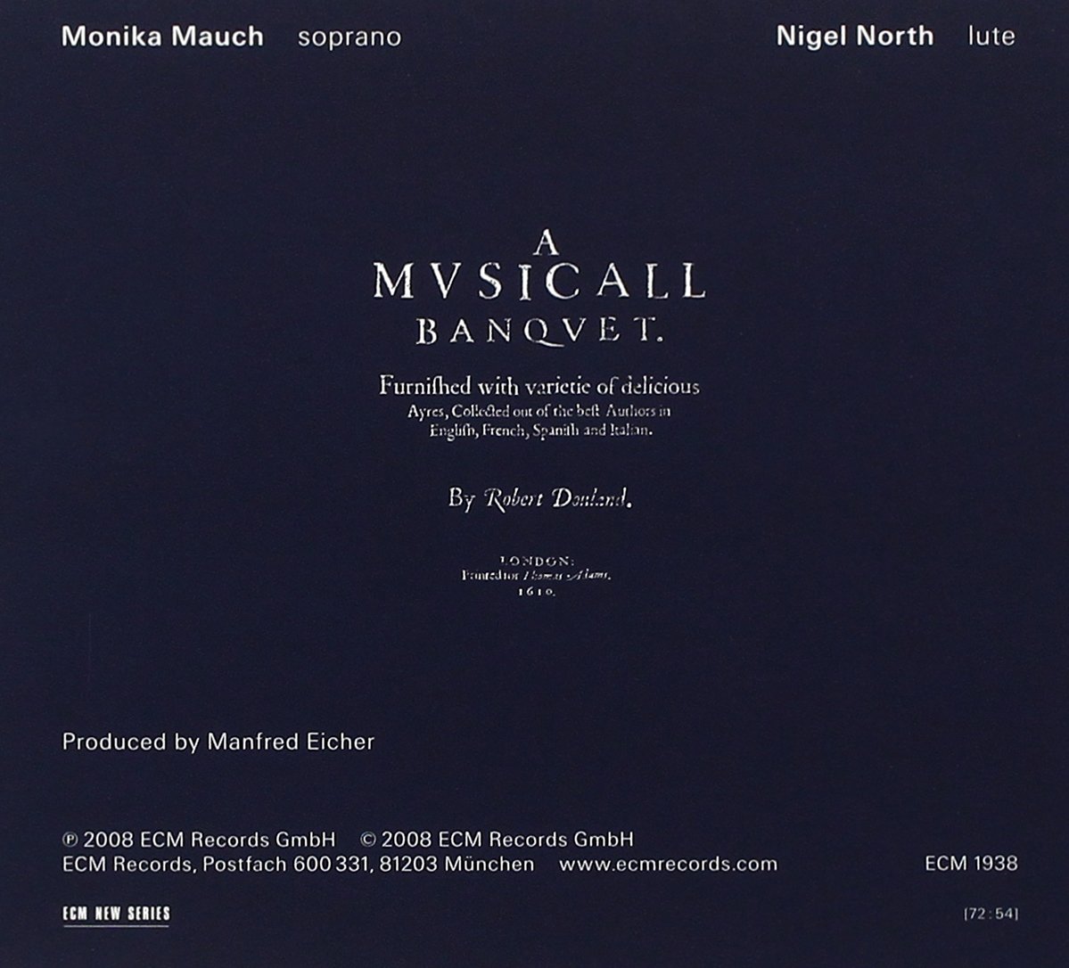 Monika Mauch 다울랜드: 음악의 향연 (Dowland: A Musical Banquet) 