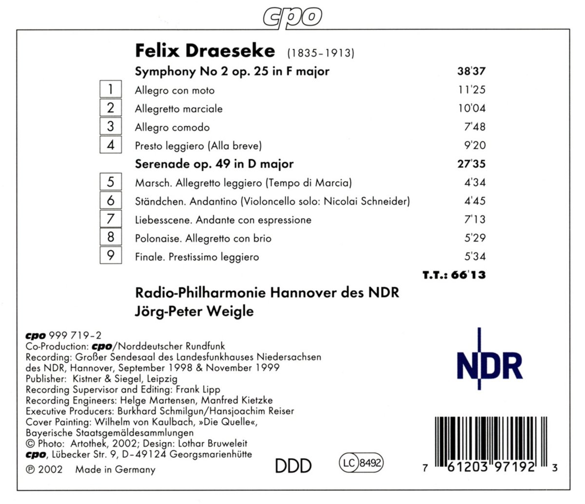 Jorg-Peter Weigle 드래제케: 교향곡 (Felix Draeseke : Symphony No.2) 