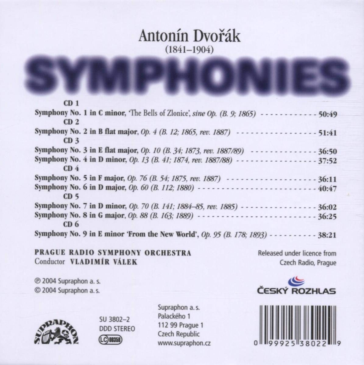 Vladimir Valek  드보르작: 교향곡 1-9번 (Dvorak : Symphonies Nos 1-9)