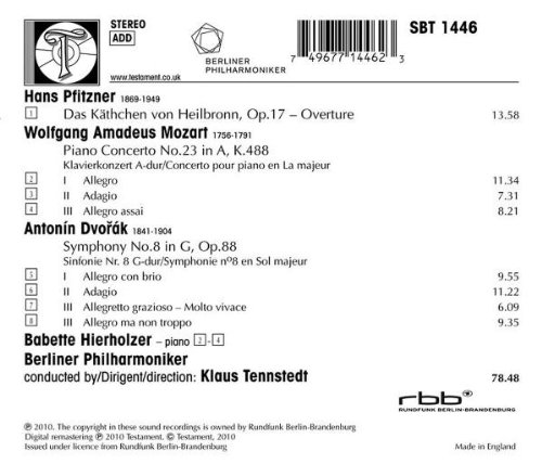 Klaus Tennstedt 드보르작: 교향곡 8번 / 모차르트: 피아노 협주곡 23번 (Dvorak: Symphony No.8 / Mozart: Piano Concerto No.23) 