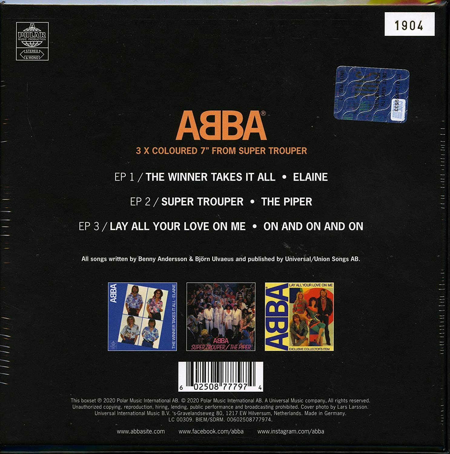 Abba (아바) - Super Trouper [7인치 싱글 컬러 3 Vinyl]