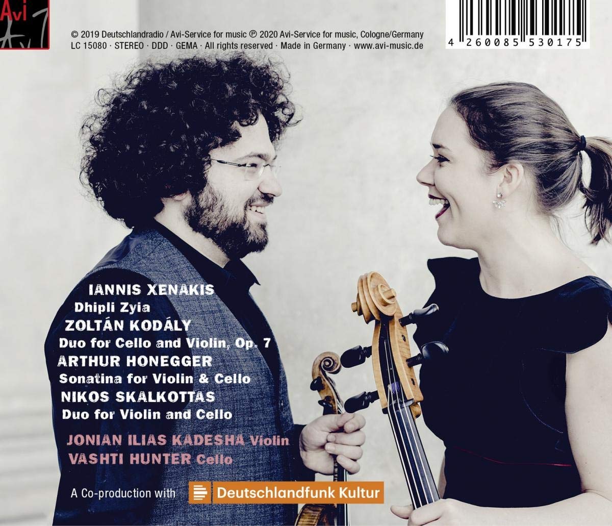 Jonian-Ilias Kadesha 크세나키스 / 코다이 / 오네게르: 바이올린과 첼로 듀오를 위한 작품집 (Xenakis / Kodaly / Honegger) 