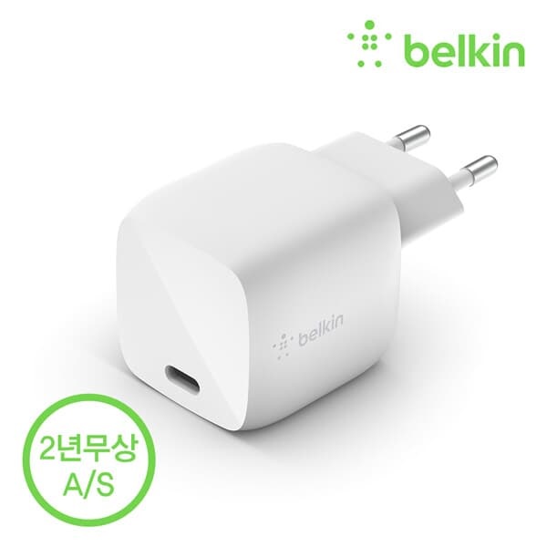 벨킨 부스트업 30W USB-C GaN 고속 충전기 + C타입 to 라이트닝 케이블 WCH001kr1M