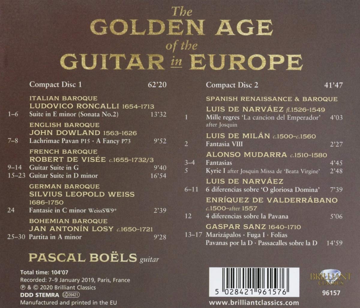 Pascal Boels 다울랜드 / 산스 외: 유럽의 기타 황금시대 (Dowland / Sanz: The Golden Age of the Guitar in Europe) 