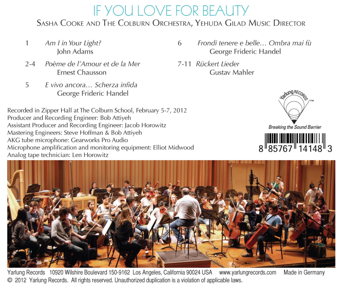 Sasha Cooke 사샤 쿡 소프라노 가곡 작품집 (If You Love For Beauty Vol. 1 - John Adams / Handel / Mahler) 