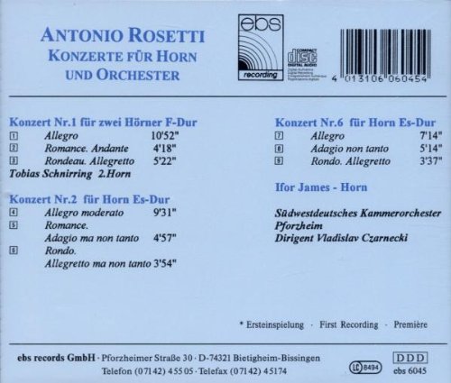 Vladislav Czarnecki 로제티: 호른과 관현악을 위한 협주곡 (Rosetti : Concerto For Horn and Orchestra) 