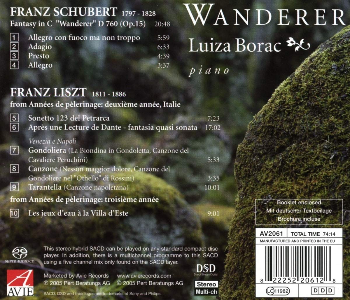 Luiza Borac 리스트: 순례의 해 / 슈베르트: 방랑자 (Liszt: From Annees de Peleringae / Schubert: Wanderer) 