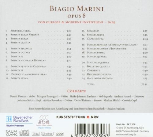 Cordarte  마리니: 흥미롭고 새로운 창의 (Marini: Moderne e Curiose Inventioni op.8) 