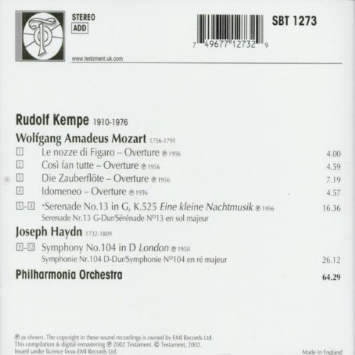Rudolf Kempe 모차르트: 서곡집 / 하이든: 교향곡 (Mozart : Overtures/ Haydn : Symphony No.104) 