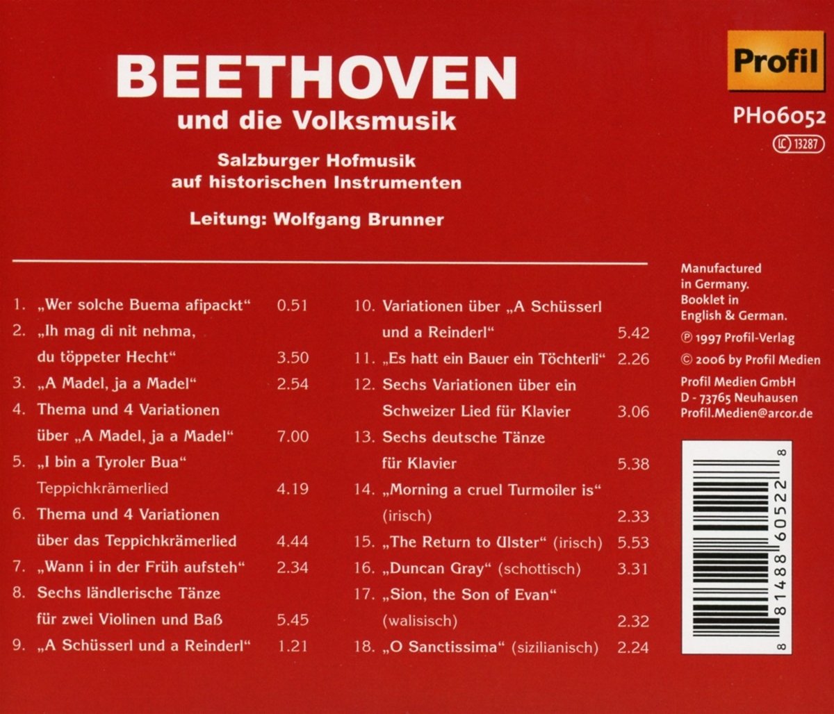 Wolfgang Brunner  베토벤: 베토벤과 민속음악 (Beethoven : Beethoven Und Die Volksmusik) 