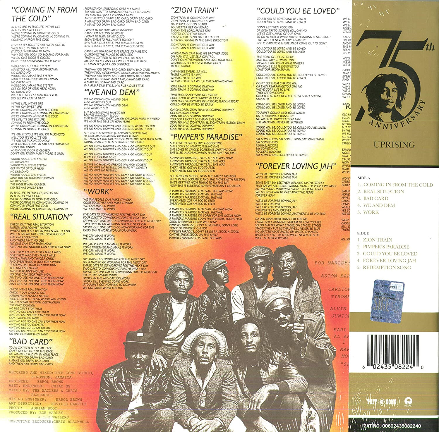 Bob Marley & The Wailers (밥 말리 & 더 웨일러스) - 12집 Uprising [LP] 