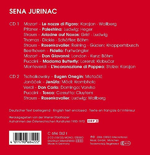 세나 유리낙: 오페라 명곡집 (Sena Jurinac : Opera Favorite) 