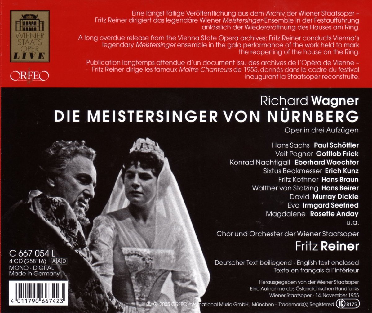 Paul Schoffler 바그너: 뉘른베르크의 명가수 (Wagner : Die Meistersinger Von Nurnberg) 