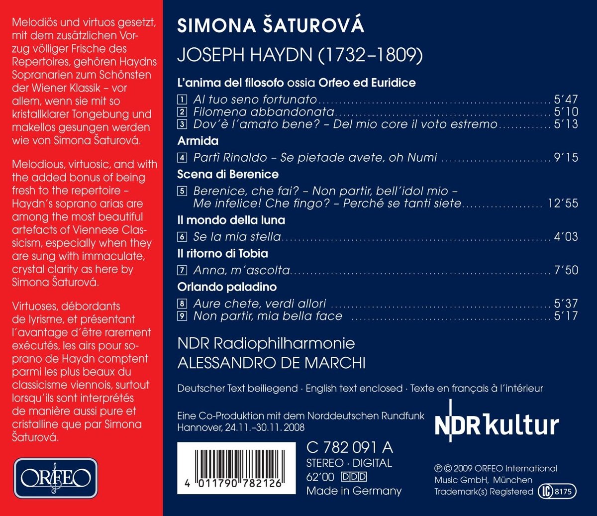 Simona Saturova 시모나 샤투로바가 부르는 하이든 아리아집 (Haydn: Arias) 