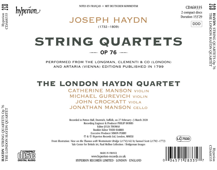 The London Haydn Quartet 하이든: 현악 4중주 '에르되디 4중주곡집' (Haydn: String Quartets Op.76) 