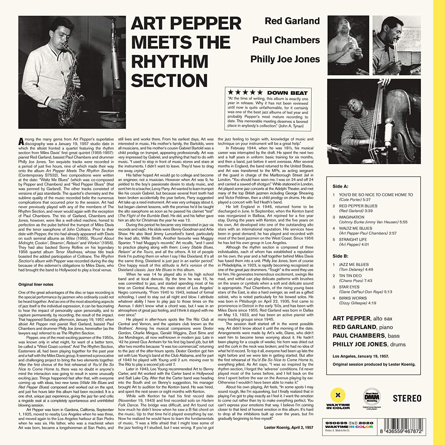 Art Pepper (아트 페퍼) - Meets The Rhythm Section [옐로우 컬러 LP] 