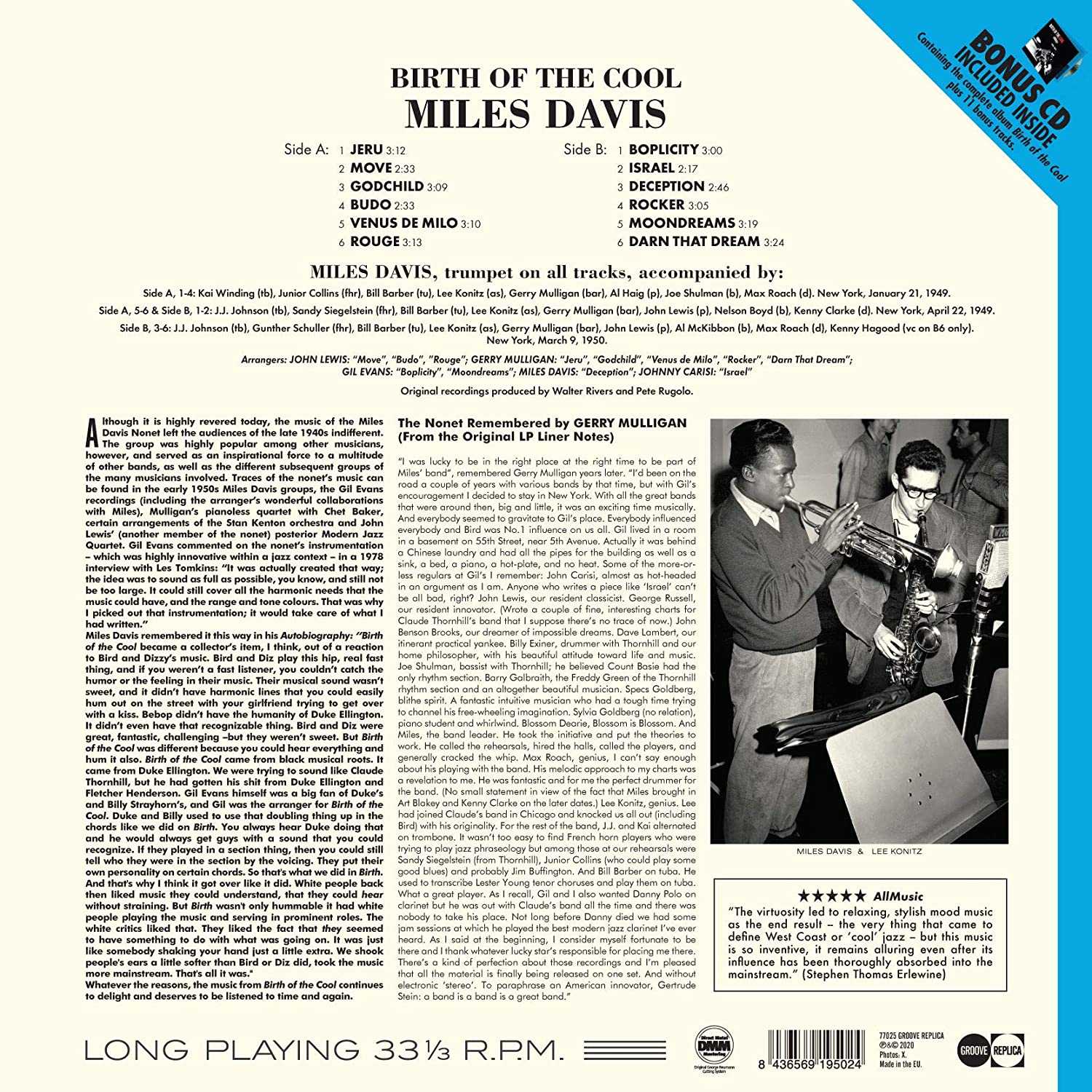 Miles Davis (마일즈 데이비스) - Birth Of The Cool [LP+CD]