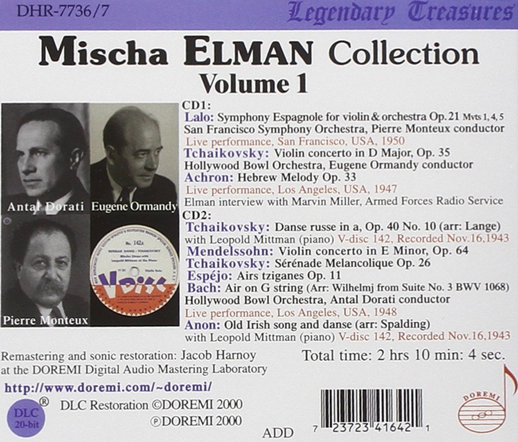 미샤 엘만 콜렉션: 랄로 / 차이코프스키 (Mischa Elman Vol. 1: Lalo / Tchaikovsky) 