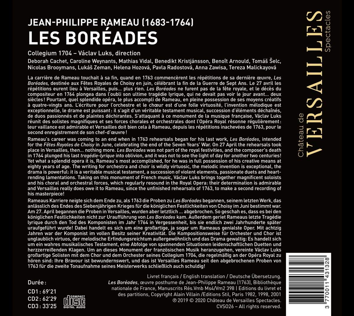 Vaclav Luks 라모: 오페라 '레 보레아드' 전곡 (Rameau: Les Boreades) 