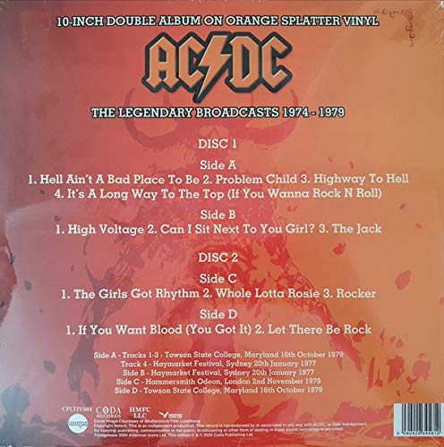 AC/DC (에이씨디씨) - A Long Way To The Top : The Bon Scott Years [10인치 오렌지 & 블랙 스플래터 컬러 2LP] 