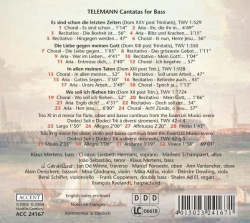 Klaus Mertens 텔레만: 베이스 칸타타 (Telemann : Bass Cantatas) 