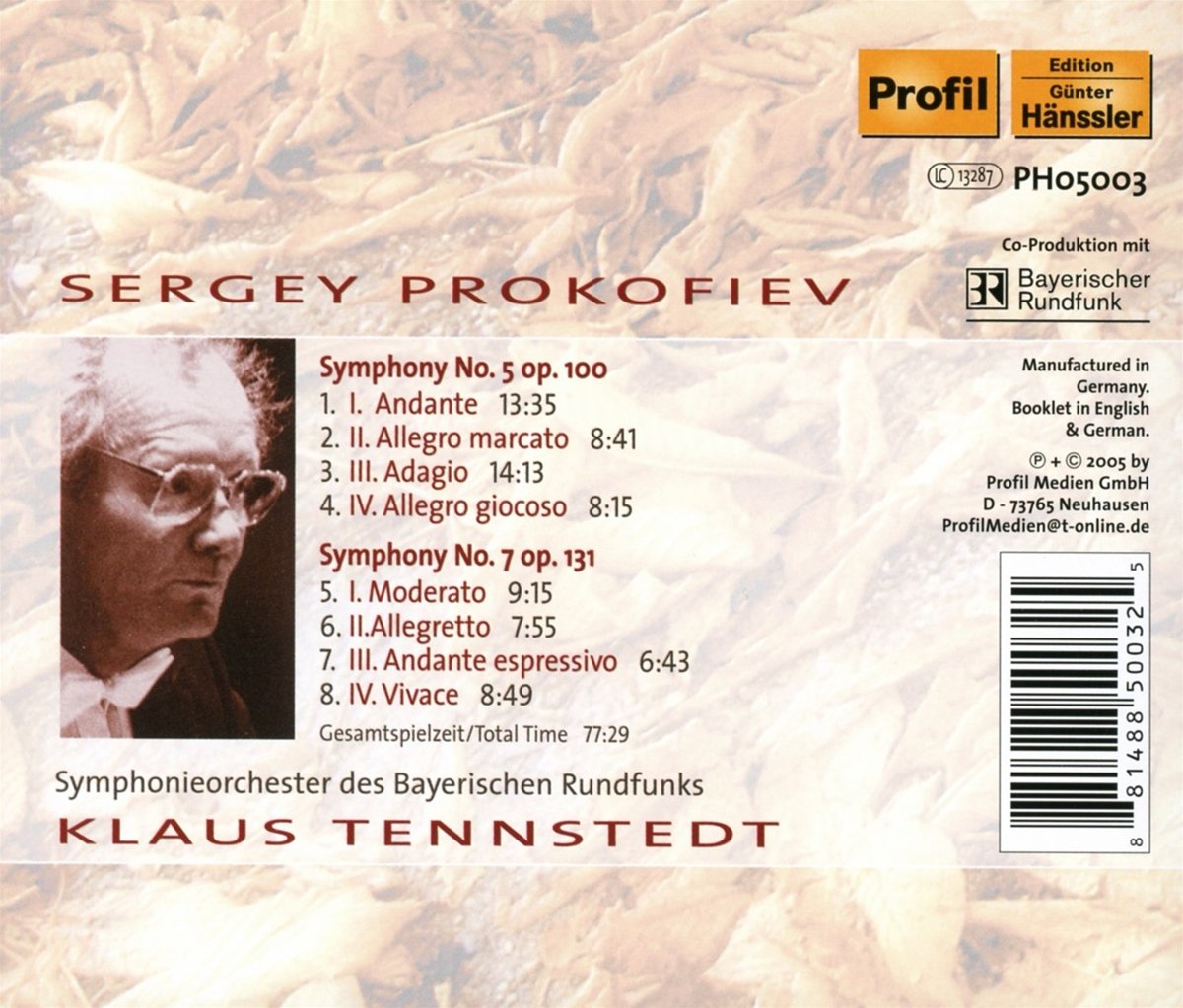 Klaus Tennstedt 프로코피예프: 교향곡 5, 7번 (Prokofiev : Symphonies No.5 Op.100, No.7 Op.131) 