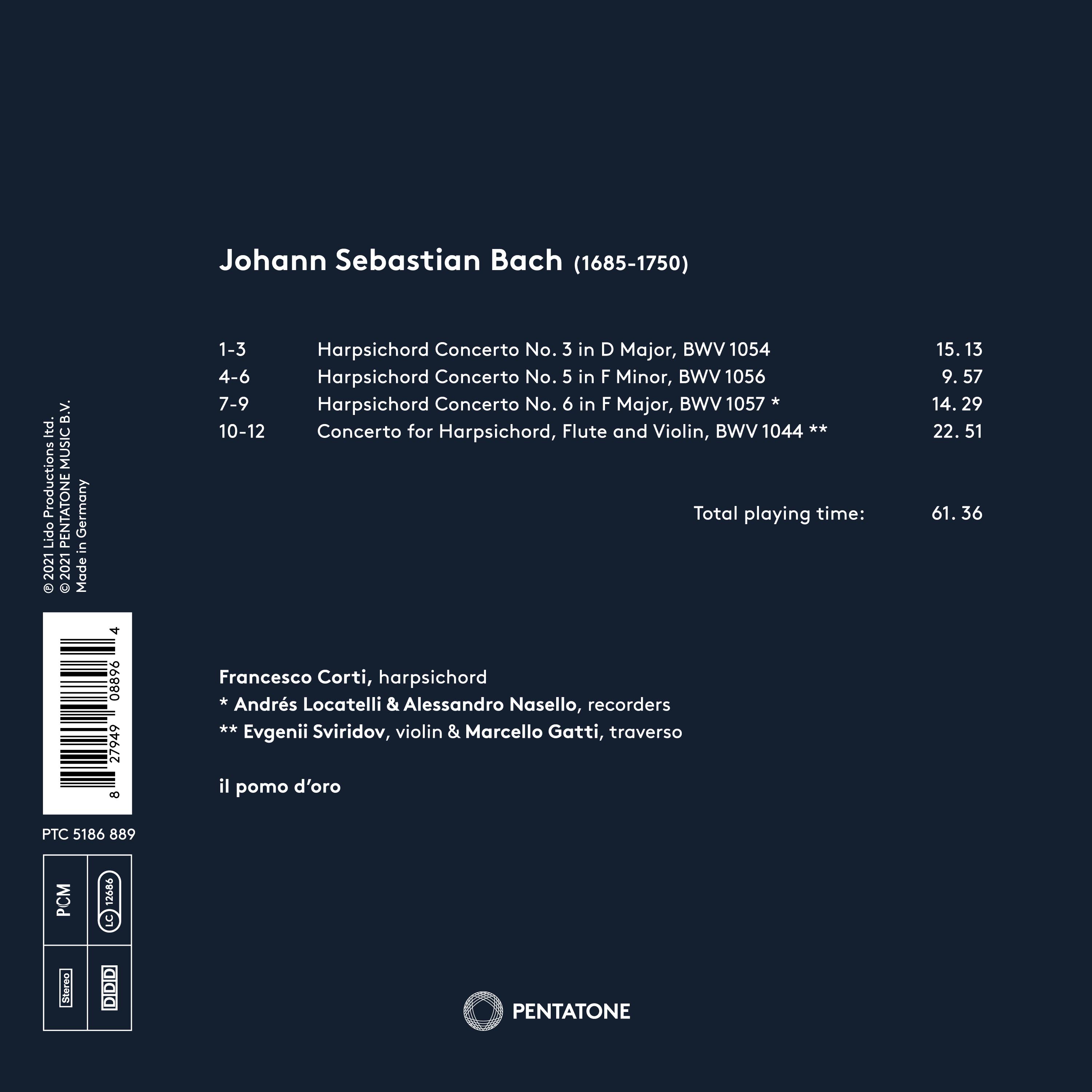 Francesco Corti 바흐: 하프시코드 협주곡 2집 (J.S.Bach: Harpsichord Concertos II BWV1044, 1054, 1056, 1057)