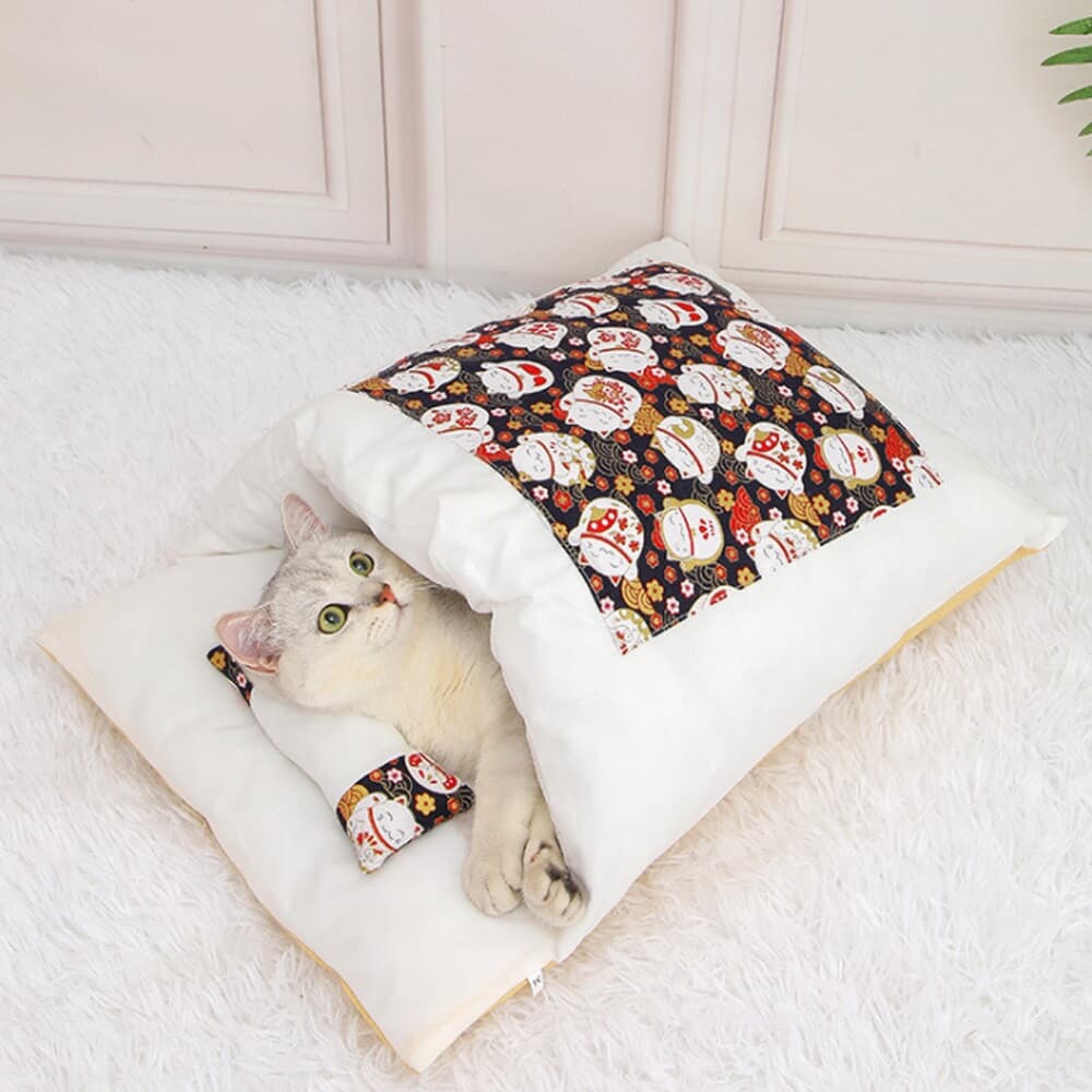 캣배딩 고양이 베개+이불(65x46cm) 강아지 침낭