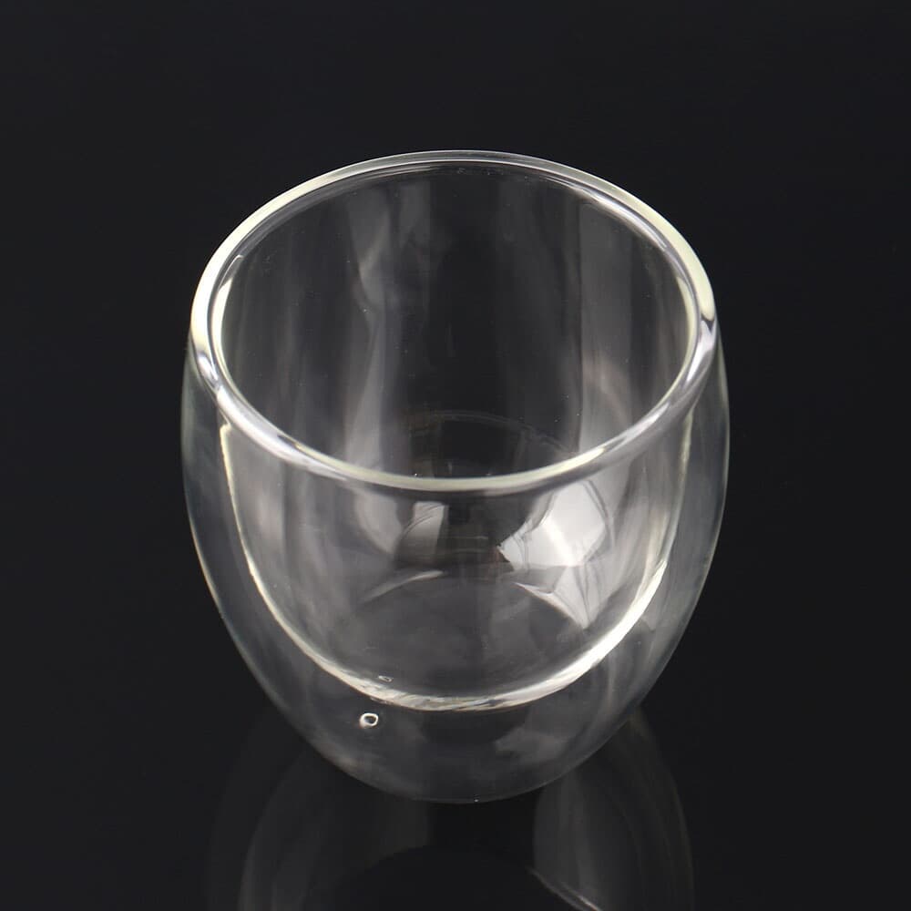 [로하티]블리스 이중 유리컵(180ml) 홈카페 투명잔